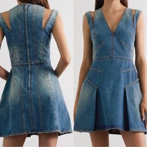 ALEXANDER MCQUEEN
Cutout paneled denim mini dress